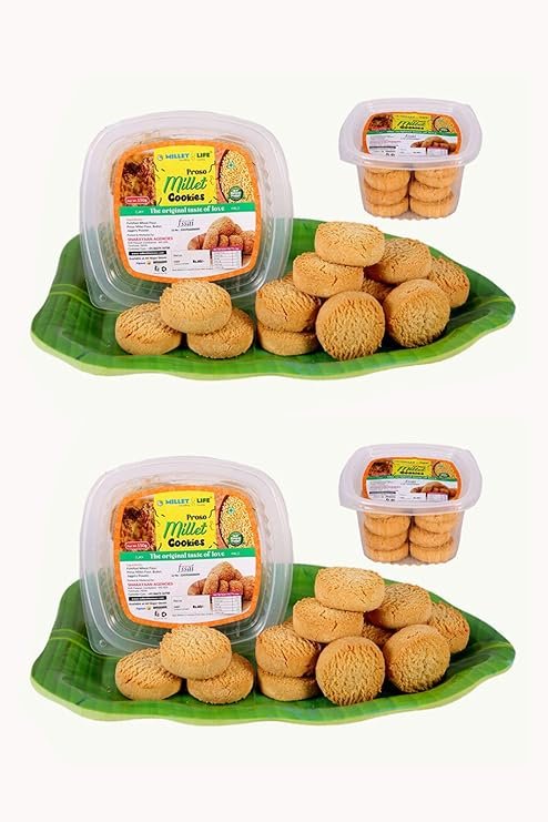 Proso Millet Cookies 300g (2 * 150g) Pack of 2 Tasty and Nutritious Millet Cookies
